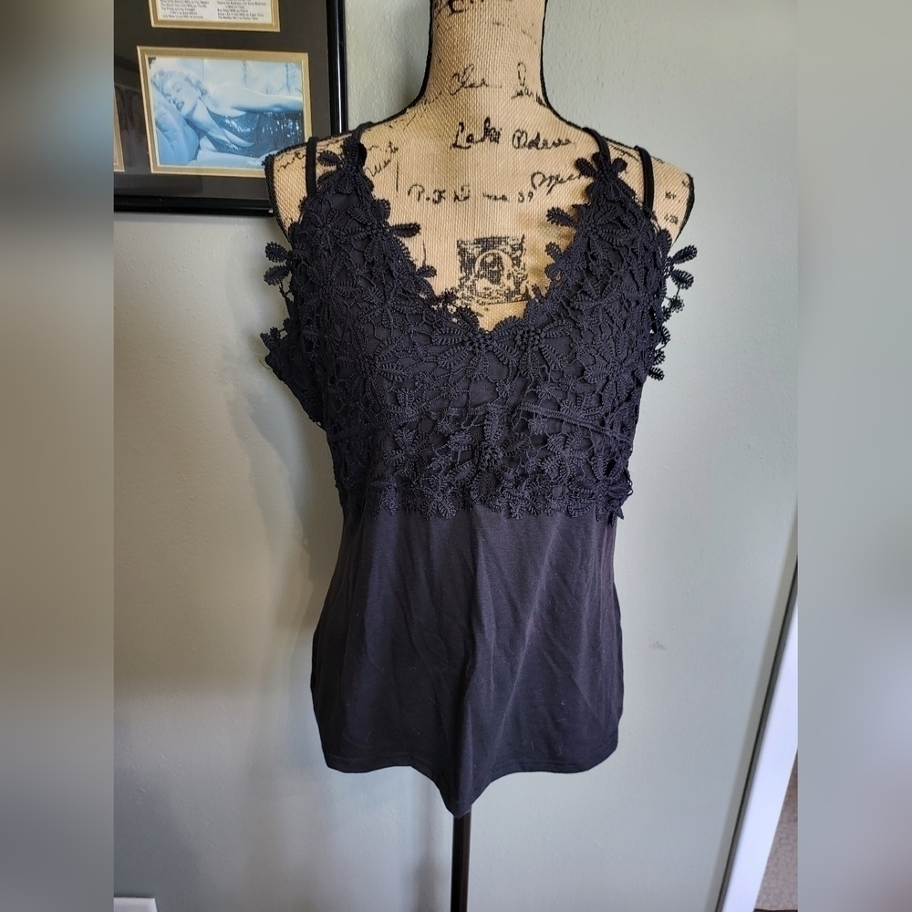 Boutique Tank with Lace detail